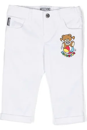 Moschino Teddy Bear-embroidered cotton trousers