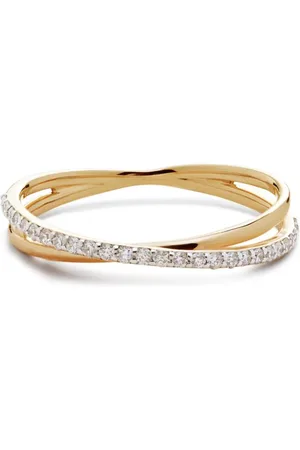 Monica Vinader 14kt yellow Crossover diamond ring