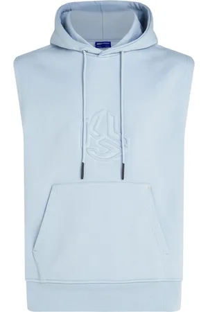 Karl Lagerfeld Monogram-embroidered sleeveless hoodie