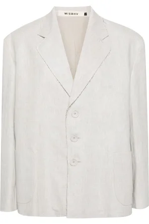 MISBHV Single-breasted raw-cut blazer