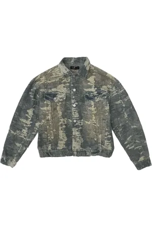 Purple Brand Patterned-jacquard denim jacket