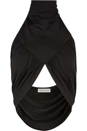 Nina Ricci Draped halterneck crop top