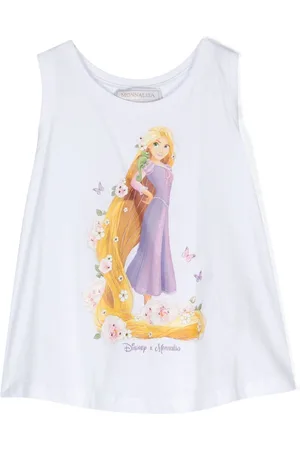 MONNALISA Graphic-print rhinestone-embellished top