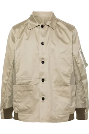 SACAI Panelled twill shirt jacket