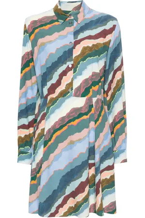 Paul Smith Torn Stripe crepe-texture dress