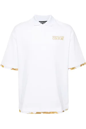VERSACE Embroidered-logo polo shirt