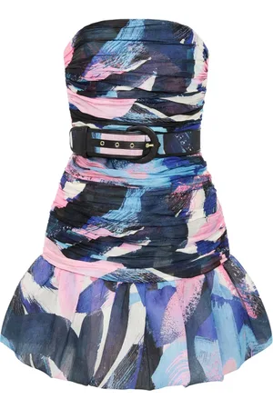 Rebecca Vallance Ruched belted minidress