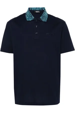 VERSACE Glass crystal-embellished polo shirt