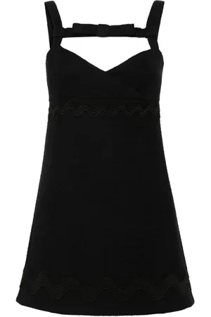 Patou Bow-neckline tweed minidress