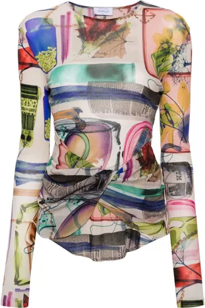 OFF-WHITE XRay graphic-print tulle top
