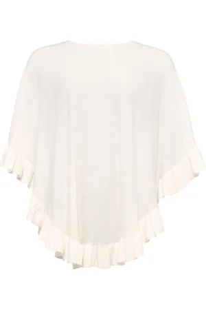 ERES Edgar ruffled fine-knit poncho