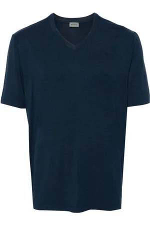 Hanro V-neck m??lange-effect T-shirt