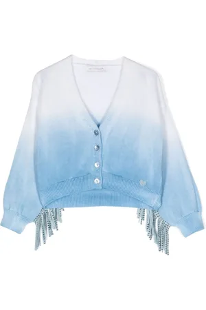 MONNALISA Ombr??-effect fringed cardigan