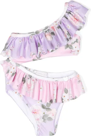 MONNALISA Floral-print cut-out swimsuit