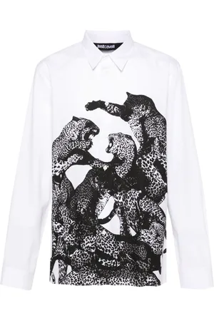 Roberto Cavalli Jaguar-print cotton shirt