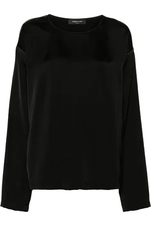 Fabiana Filippi Beaded-trim crepe top