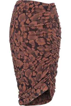 Pinko Abstract-print ruched skirt