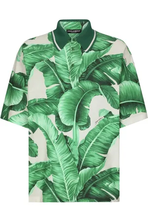 Dolce & Gabbana Banana-tree print oversize polo shirt