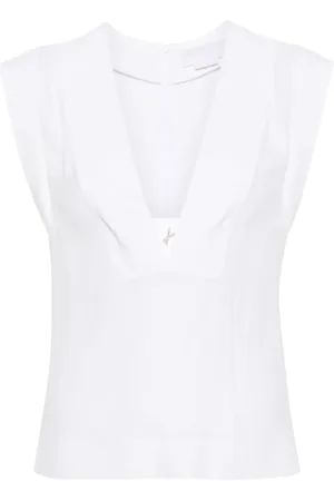 GENNY Logo-embellished sleeveless blouse