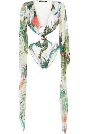 Roberto Cavalli Jungle-print trikini