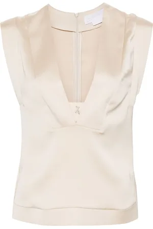 GENNY Appliqu??-detail sleeveless blouse