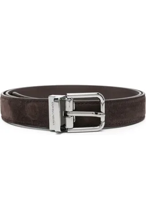 Dolce & Gabbana Logo-engraved buckle suede belt