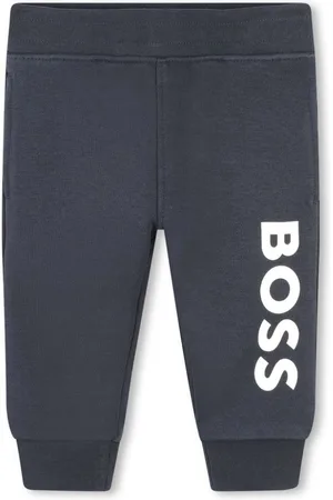 HUGO BOSS Logo-print jersey tracksuit bottom