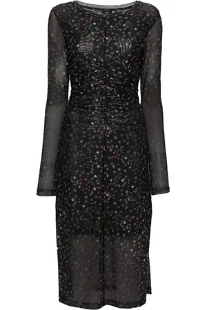 Paul Smith Doodle long-sleeve ruched dress