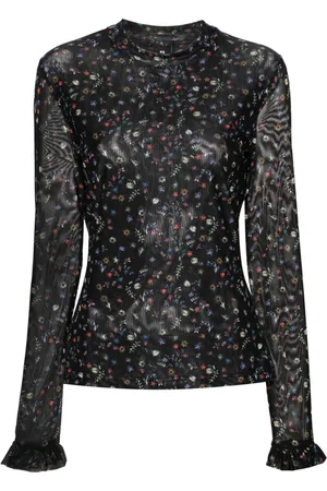 Paul Smith Doodle long-sleeve mesh top