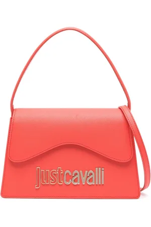 Roberto Cavalli Range logo-plaque textured tote bag