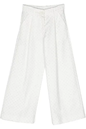 MONNALISA Rhinestone-embellished wide-leg trousers