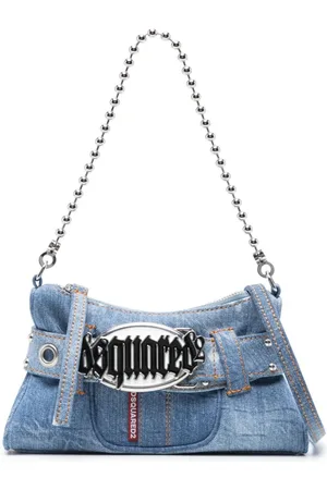 Dsquared2 Gothic Belt denim clutch bag