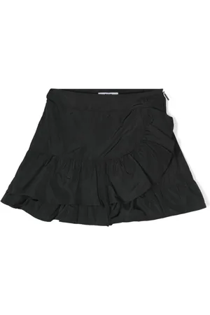 Msgm Logo-embroidered ruffled skirt