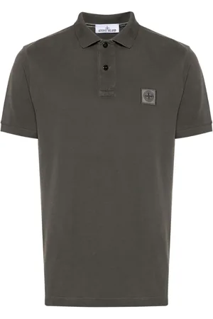 Stone Island Compass-patch cotton polo shirt