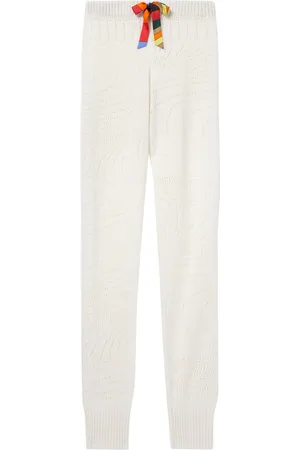 Puccini Pointelle-knit cashmere track pants