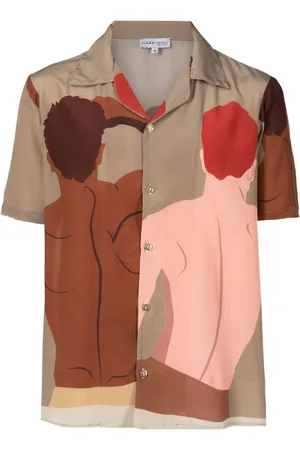 AMIR SLAMA Graphic-print silk shirt