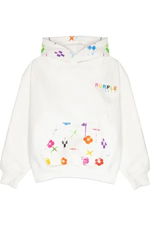 Purple Brand Monogram-print cotton hoodie
