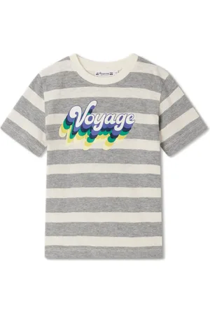 BONPOINT Thibald striped graphic-print T-shirt