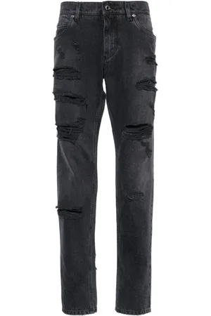 Black scratch Ruff jeans