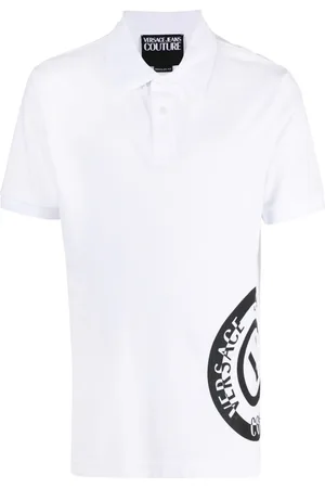 VERSACE Logo-print cotton polo shirt