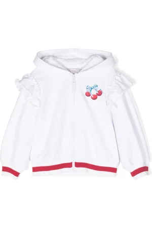 MONNALISA Ruffled-detailed cotton-blend hoodie