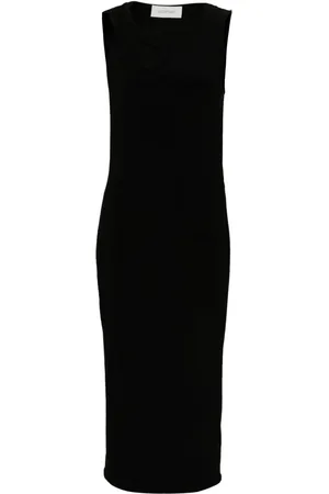 Sportmax Asymmetric-neck sleeveless midi dress