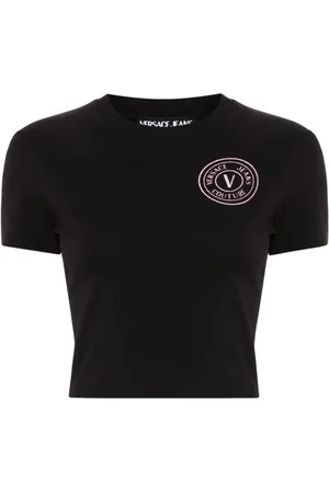 VERSACE V-Emblem glittered T-shirt
