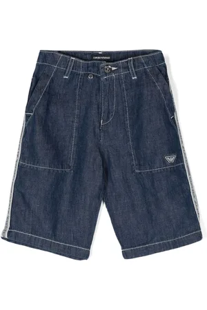 Emporio Armani Logo-tape denim shorts