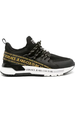 VERSACE Dynamic logo-strap sneakers