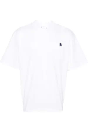 SACAI Logo-embroidered cotton T-shirt