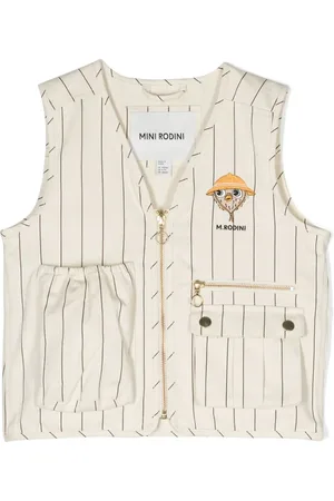 Mini Rodini Logo-embroidered striped vest