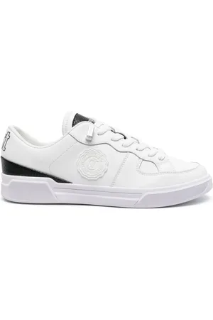 Roberto Cavalli Logo-patch leather sneakers