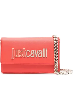 Roberto Cavalli Range logo-plaque textured crossbody bag
