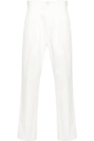 Fursac Pleated cotton slim-fit trousers